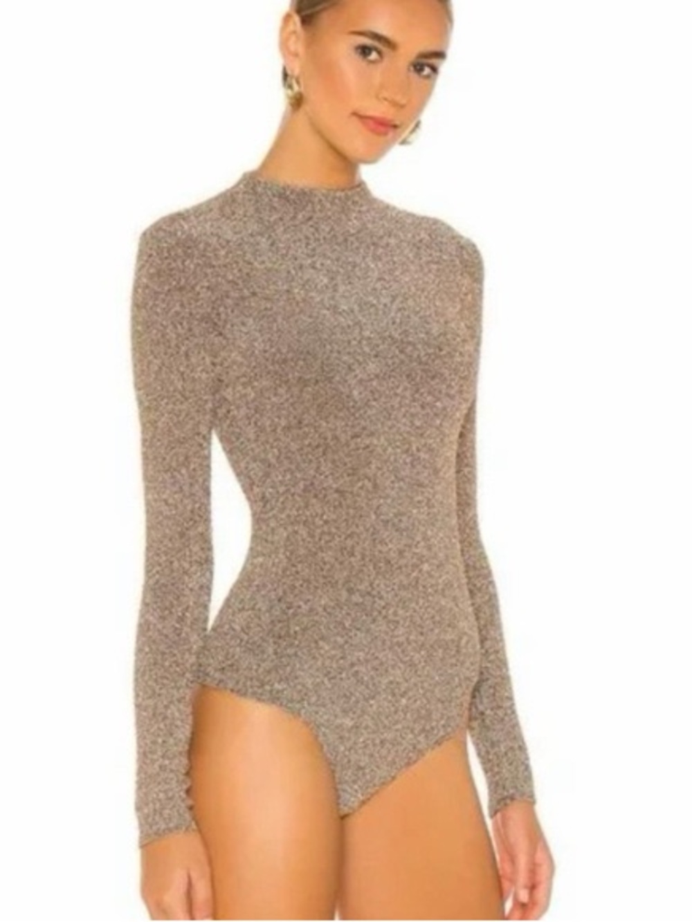 Show Me Your Mumu Party Time Bodysuit in Gold Shinny Shine Large Gold Bodysuit